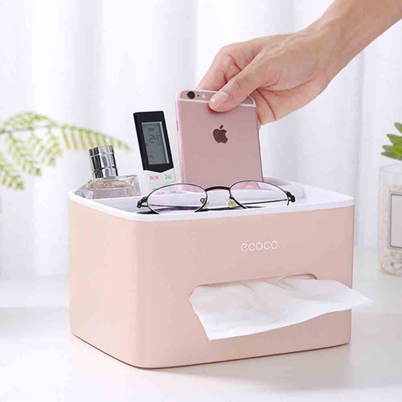 Creative Desktop Storage Tissue Box Πολυλειτουργικό Πρακτικό Απλό Δοχείο Με Σχεδιασμό Αποθήκευσης Διπλού Στρώματος