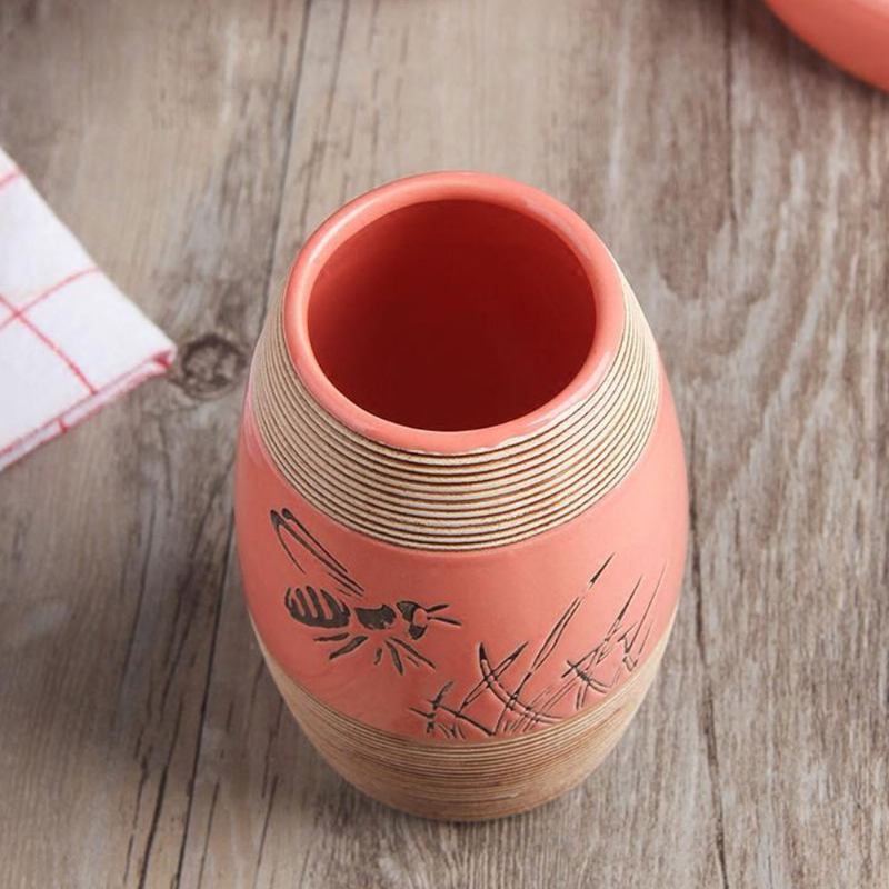 Creative Hand-drawing Line Vintage Style Ceramic 4 Τμχ Σετ Προμήθειες Μπάνιου Αξεσουάρ Οδοντική Κούπα Θήκη Οδοντόβουρτσας Δίσκος Σαπουνιού Μπουκάλι Λοσιόν