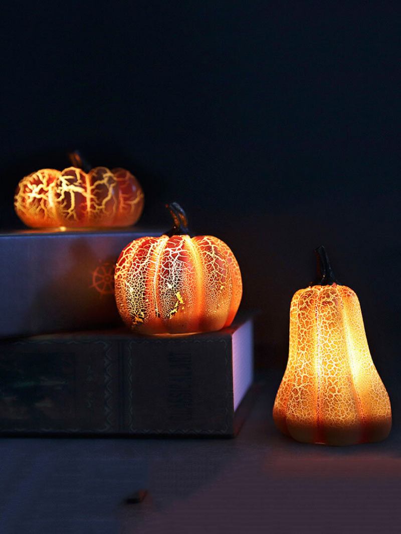 1 Pc Halloween Pumpkin Lamp Simulation Led Candle Light Ornaments Luminous Decoration Layout Props