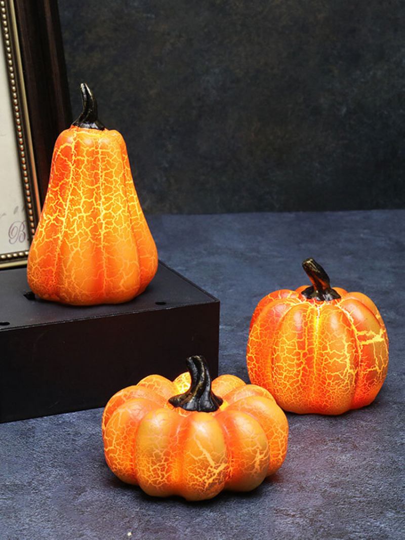 1 Pc Halloween Pumpkin Lamp Simulation Led Candle Light Ornaments Luminous Decoration Layout Props