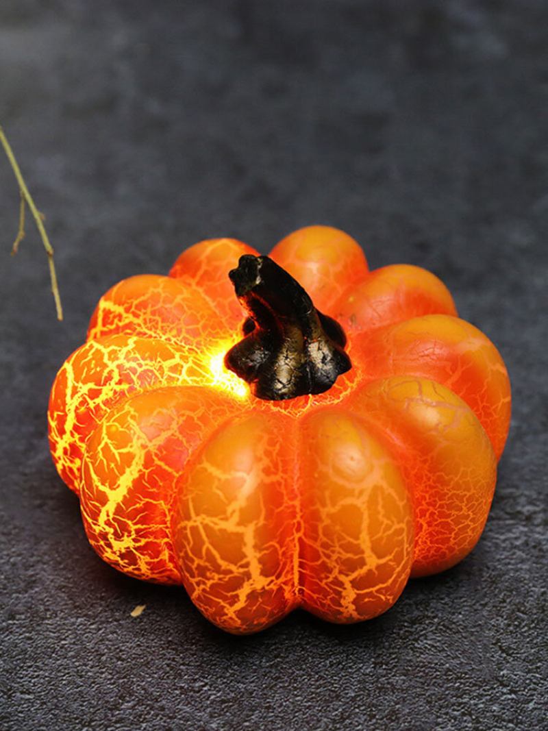 1 Pc Halloween Pumpkin Lamp Simulation Led Candle Light Ornaments Luminous Decoration Layout Props