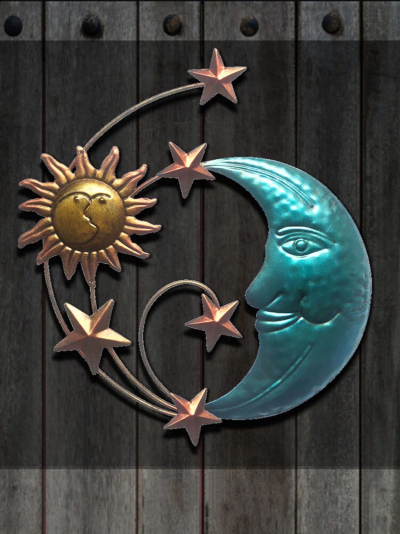 1 Pc Iron Sun Moon Face Wall Art Διακόσμηση Δημιουργικά Κρεμαστά Στολίδια Σπιτιού Μοντέρνα Απλότητα Τοίχου