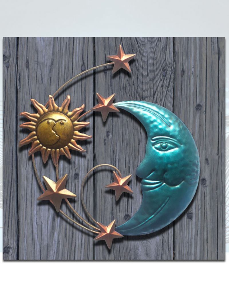 1 Pc Iron Sun Moon Face Wall Art Διακόσμηση Δημιουργικά Κρεμαστά Στολίδια Σπιτιού Μοντέρνα Απλότητα Τοίχου