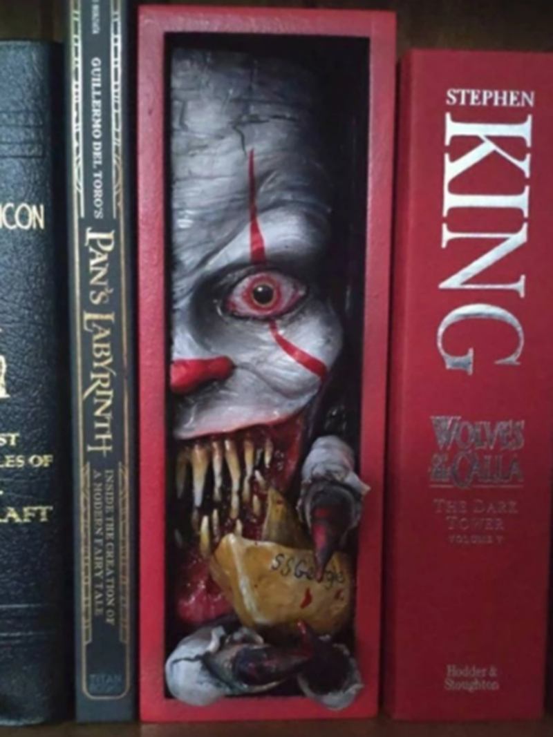 1 Pc Monster Bookends Skull Decor Figurines Devil Statue Horror Peeping On The Book Ράφι Γλυπτό Από Ρητίνη Ανθρώπινου Προσώπου Χειροτεχνία Διακόσμησης Σπιτιού