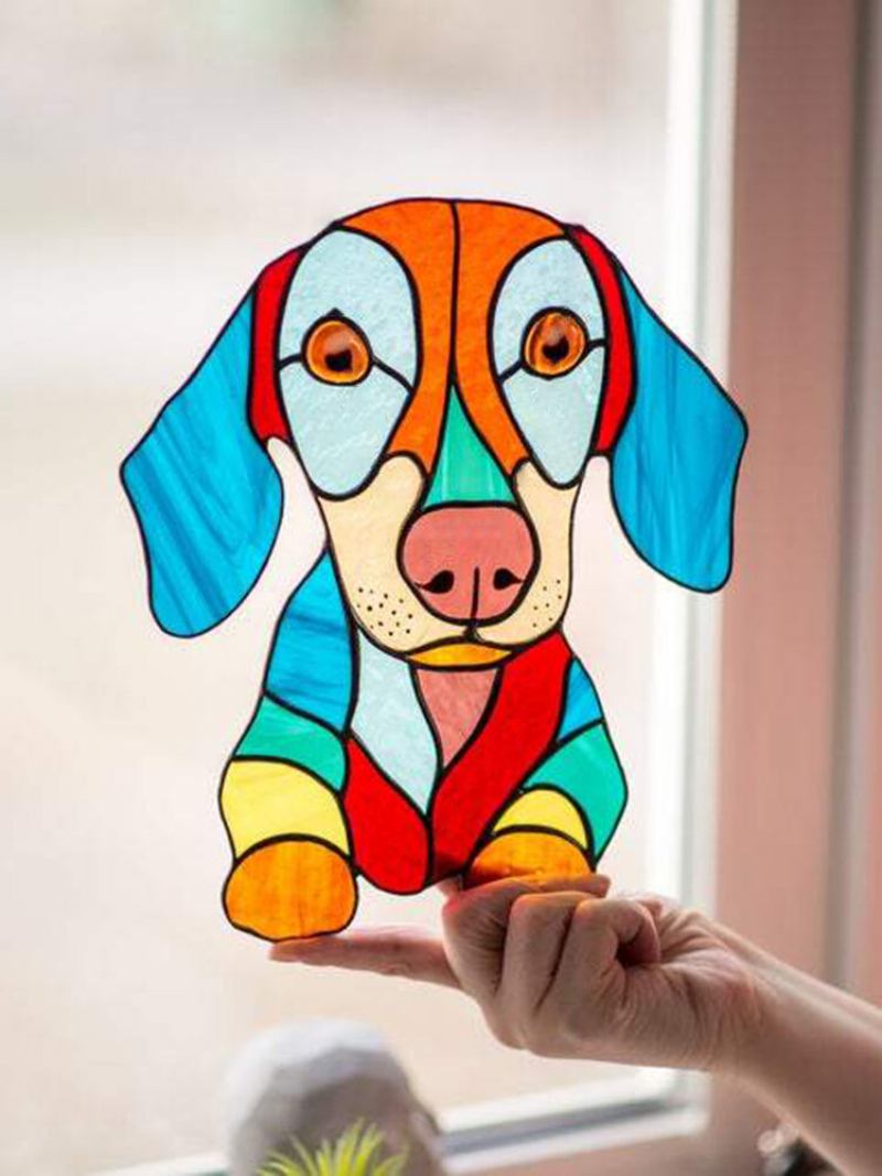 1 Pc Pvc Cartoon Peeking Cat Dog Cute Διακόσμηση Σπιτιού Αυτοκόλλητο Αδιάβροχο Παραθύρου Τοίχου