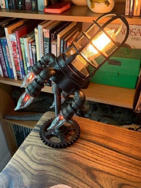 1 Pc Vintage Steampunk Rocket Lamp Cool Led Επιτραπέζιο Φωτιστικό Νυκτός Διακόσμηση Γραφείου Σπιτιού Χειροτεχνία Γιορτή Του Πατέρα