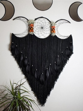 1 Pc Χειροποίητο Πολύχρωμο Triple Moon Dream Catcher Ένα Δώρο Αγάπης Και Θεραπείας Κρεβατοκάμαρας Διακόσμηση Σπιτιού Στον Τοίχο