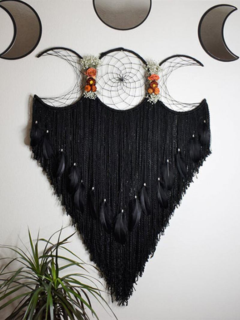 1 Pc Χειροποίητο Πολύχρωμο Triple Moon Dream Catcher Ένα Δώρο Αγάπης Και Θεραπείας Κρεβατοκάμαρας Διακόσμηση Σπιτιού Στον Τοίχο