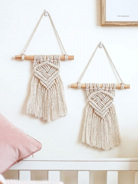 1 Τεμ. Nordic Macrame Διακόσμηση Ταπετσαρίας Τοίχου Bohemian Tassel Chic Cotton Σπιτιού Ταπετσαρίες Με Φούντες Στολίδι