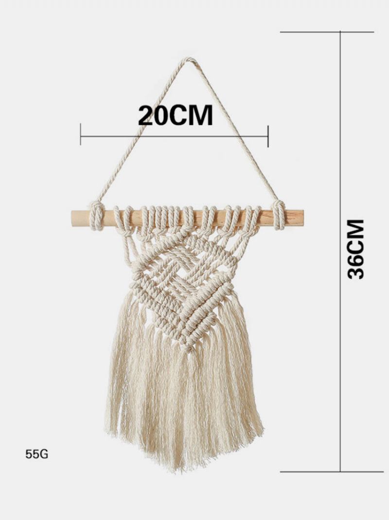 1 Τεμ. Nordic Macrame Διακόσμηση Ταπετσαρίας Τοίχου Bohemian Tassel Chic Cotton Σπιτιού Ταπετσαρίες Με Φούντες Στολίδι