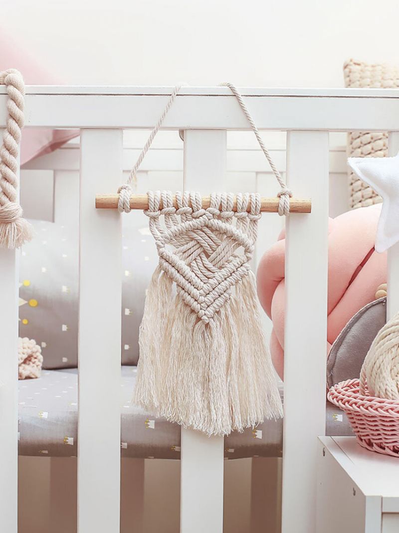 1 Τεμ. Nordic Macrame Διακόσμηση Ταπετσαρίας Τοίχου Bohemian Tassel Chic Cotton Σπιτιού Ταπετσαρίες Με Φούντες Στολίδι