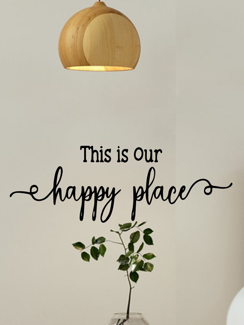 1 Τμχ Pvc Αφαιρούμενο Αυτοκόλλητο This Is Our Happy Place Επιστολή Λέξεις Παράθεμα Σύνθημα Τέχνη Καθρέφτης Τοίχου Σπίτι Μπάνιο Διακόσμηση Δωματίου