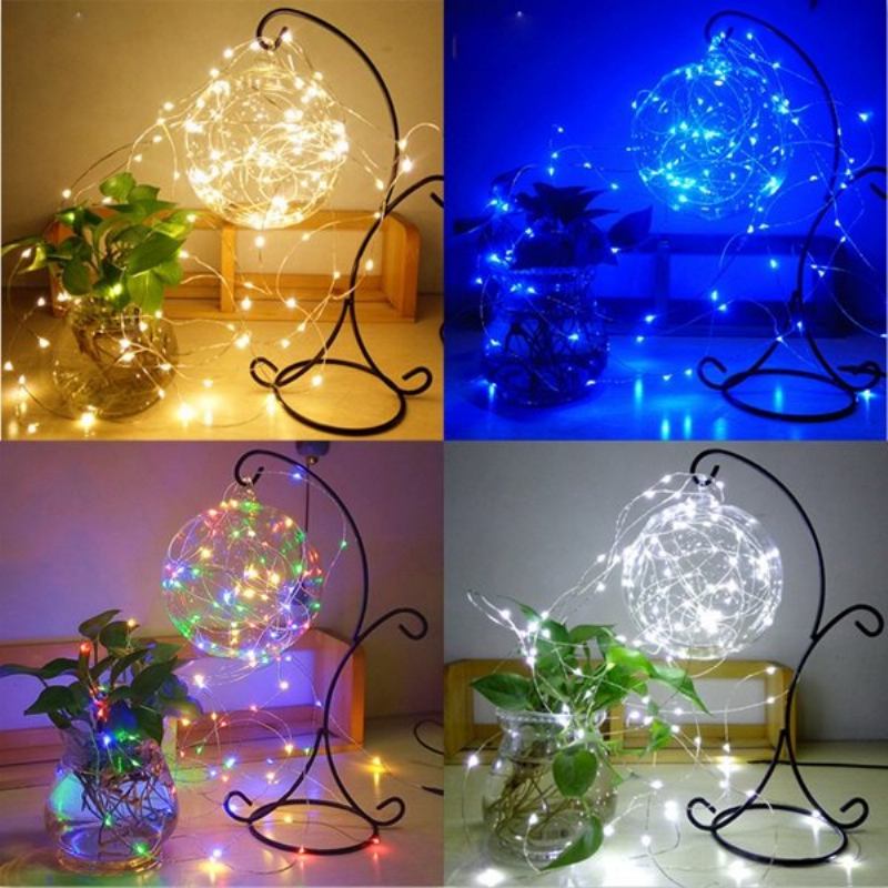 10m 100 Led Copper Wire Fairy String Light Αδιάβροχο Ντεκόρ Για Πάρτι Μαύρο Κέλυφος Με Μπαταρία