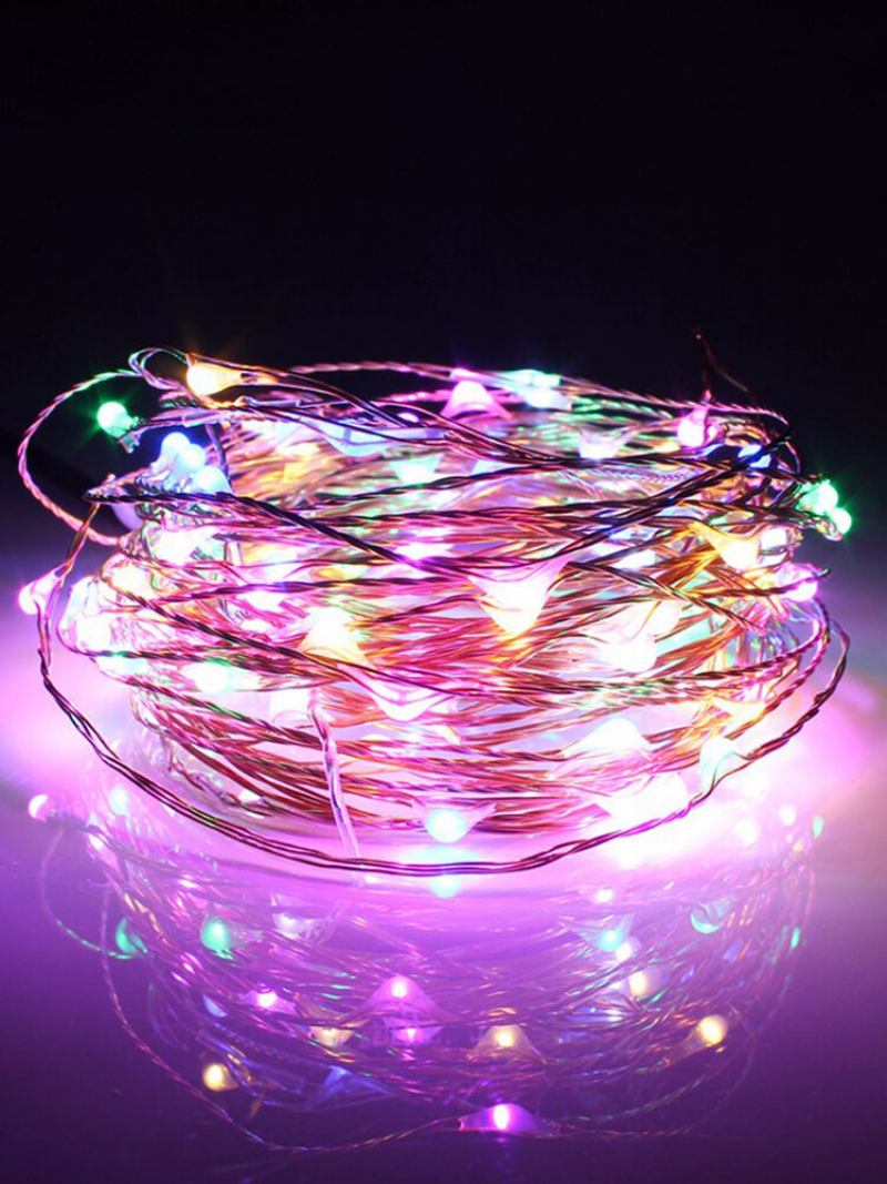 10m 100 Led Solar Powered Copper Wire Fairy Light String Για Χριστουγεννιάτικη Διακόσμηση Σπιτιού