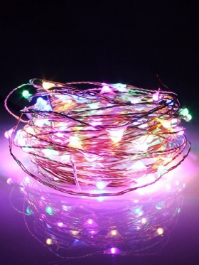 10m 100 Led Solar Powered Copper Wire Fairy Light String Για Χριστουγεννιάτικη Διακόσμηση Σπιτιού