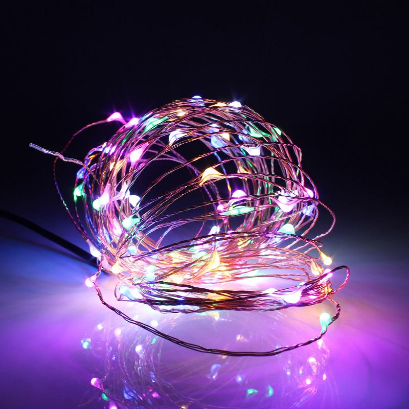 10m 100 Led Solar Powered Copper Wire Fairy Light String Για Χριστουγεννιάτικη Διακόσμηση Σπιτιού