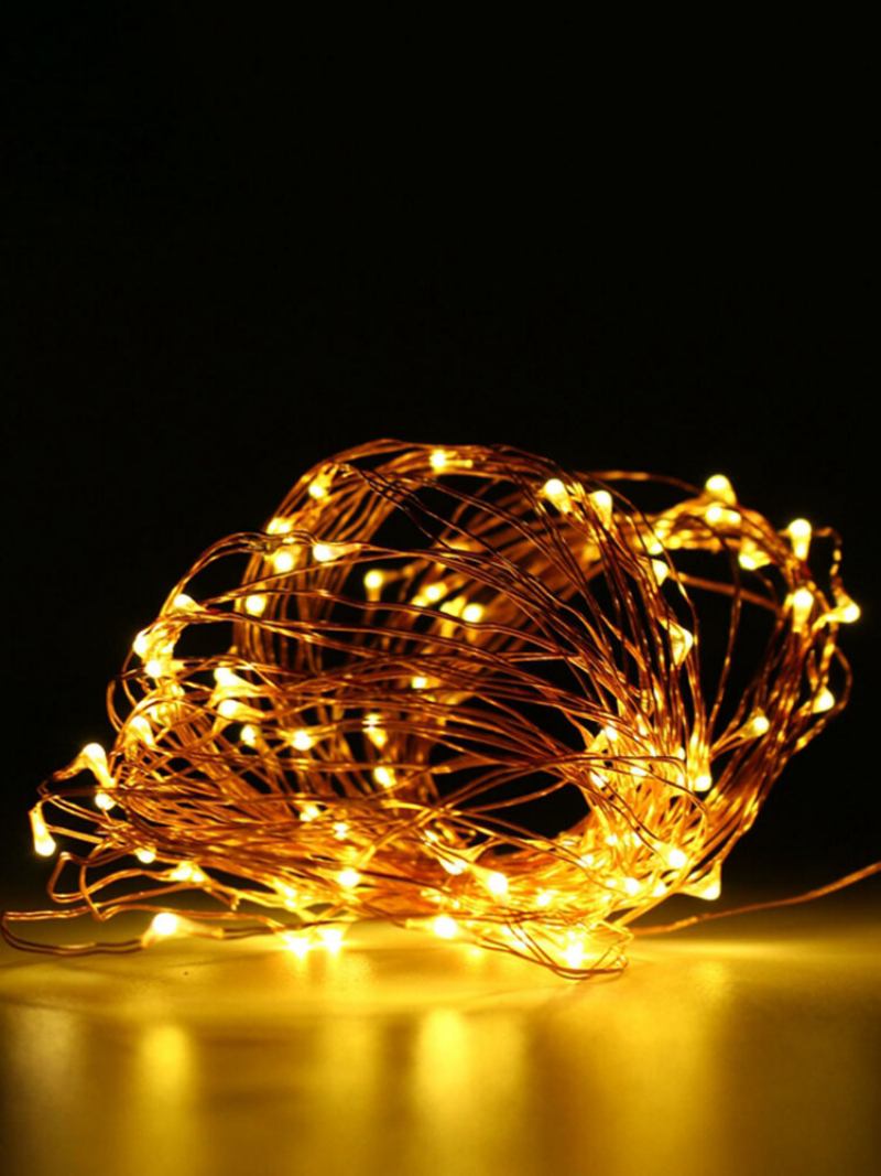 10m 100 Led Χάλκινο Σύρμα Fairy String Light Αδιάβροχο Χριστουγεννιάτικο Ντεκόρ Πράσινο Κέλυφος