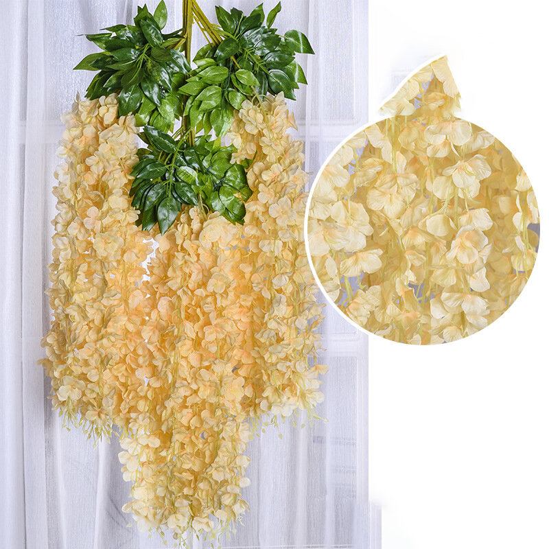 12 Τμχ/σετ 100cm Τεχνητά Λουλούδια Silk Wisteria Fake Κήπος Κρεμαστό Λουλούδι Φυτό Αμπέλου Διακόσμηση Γάμου