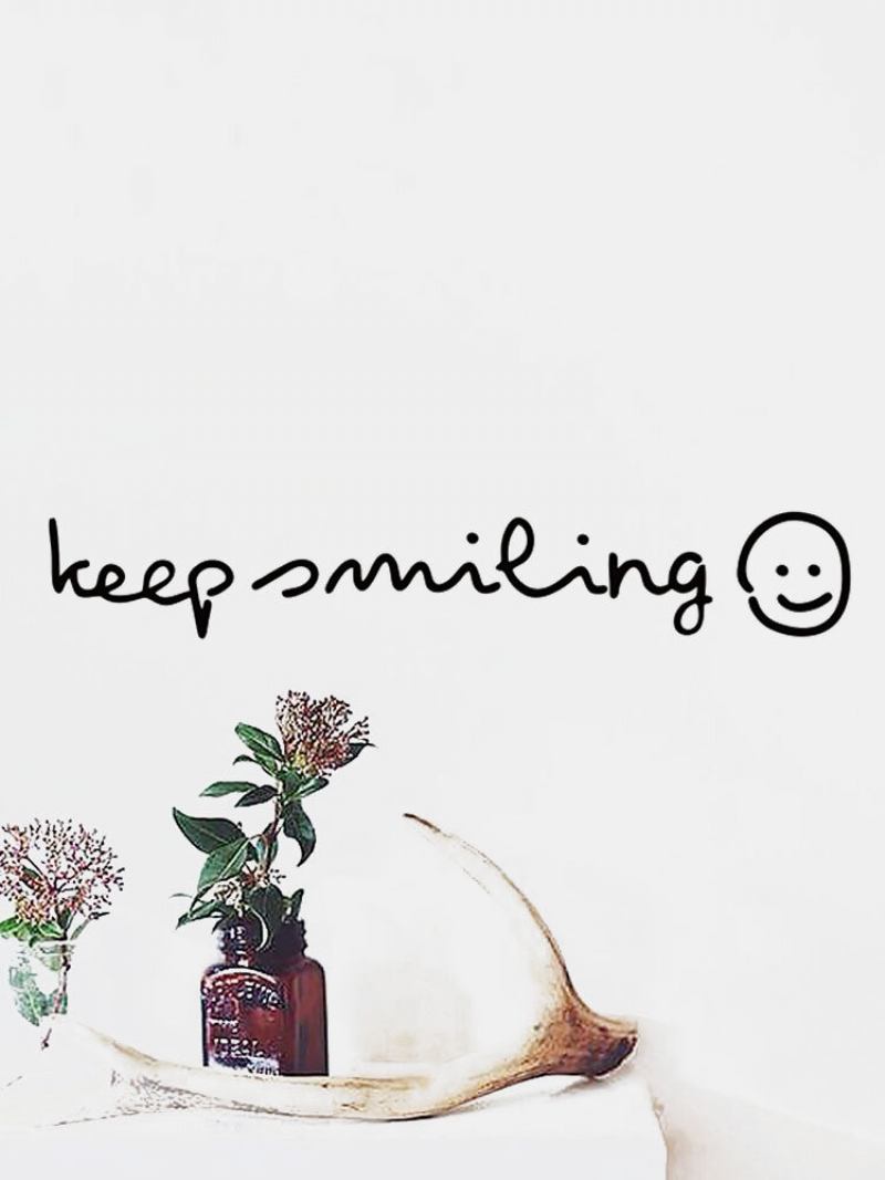 1pc Inspiration Quote Keep Smiling Αυτοκόλλητο Αφαιρούμενο Διακοσμητικό Τοίχου Σπιτιού Για Σαλόνι Γραφείου Υπνοδωμάτιο