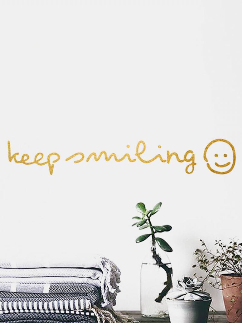 1pc Inspiration Quote Keep Smiling Αυτοκόλλητο Αφαιρούμενο Διακοσμητικό Τοίχου Σπιτιού Για Σαλόνι Γραφείου Υπνοδωμάτιο