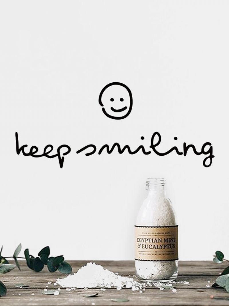 1pc Inspiration Quote Keep Smiling Αυτοκόλλητο Αφαιρούμενο Διακοσμητικό Τοίχου Σπιτιού Για Σαλόνι Γραφείου Υπνοδωμάτιο