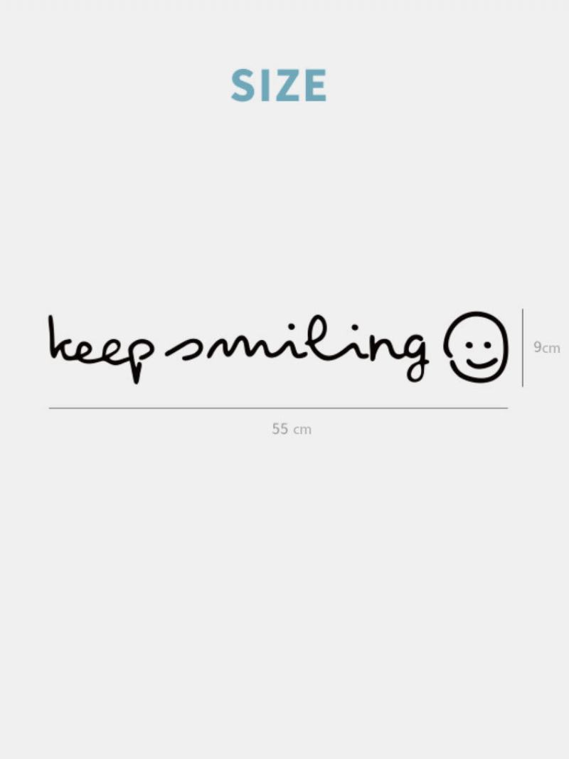 1pc Inspiration Quote Keep Smiling Αυτοκόλλητο Αφαιρούμενο Διακοσμητικό Τοίχου Σπιτιού Για Σαλόνι Γραφείου Υπνοδωμάτιο