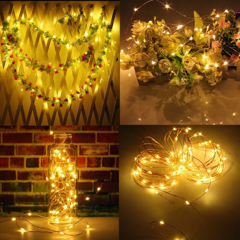 20m Ip67 200 Led Χάλκινο Σύρμα Fairy String Light Για Χριστουγεννιάτικη Διακόσμηση Πάρτι Με Προσαρμογέα 12v 2a