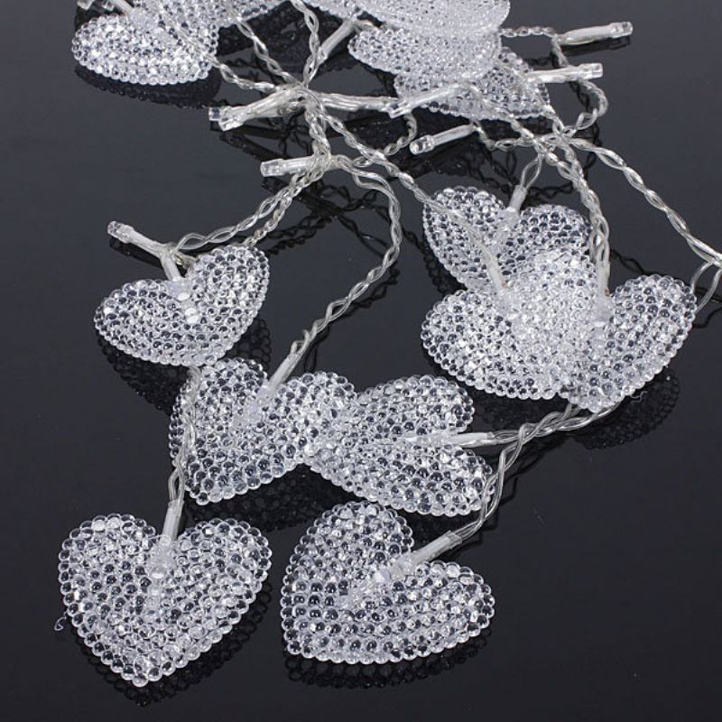 2m White 16 Hearts 104 Led String Fairy Γιορτινά Φωτιστικά Για Χριστουγεννιάτικο Φωτιστικό Τοίχου Για Πάρτι Διακόσμησης Σπιτιού