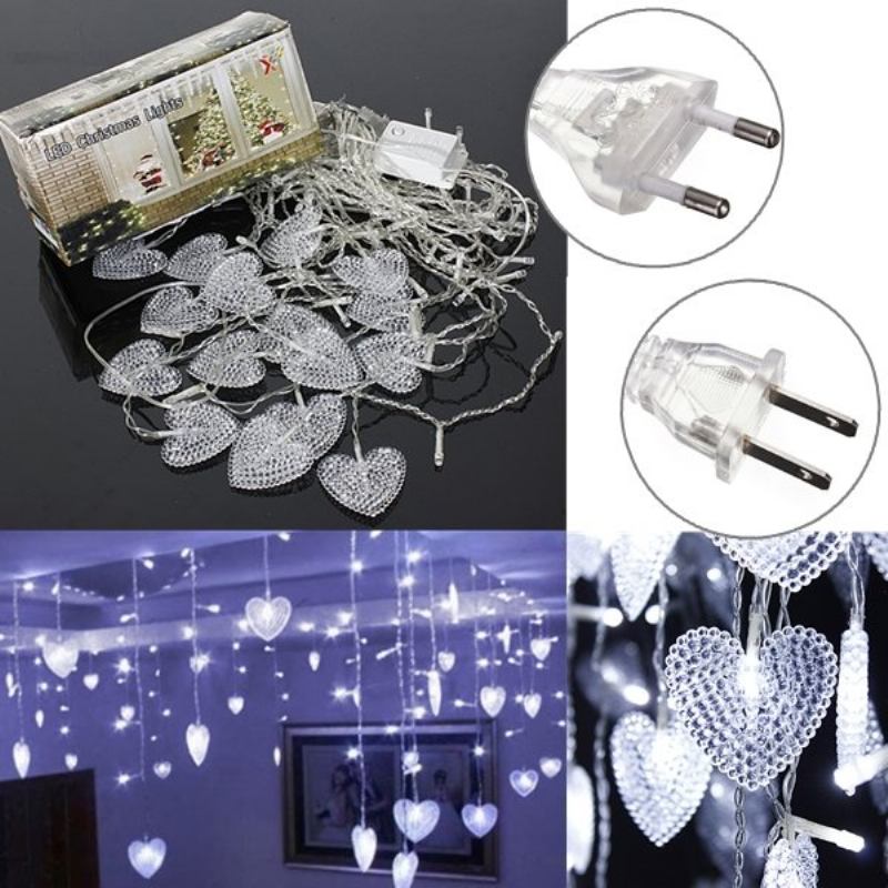 2m White 16 Hearts 104 Led String Fairy Γιορτινά Φωτιστικά Για Χριστουγεννιάτικο Φωτιστικό Τοίχου Για Πάρτι Διακόσμησης Σπιτιού