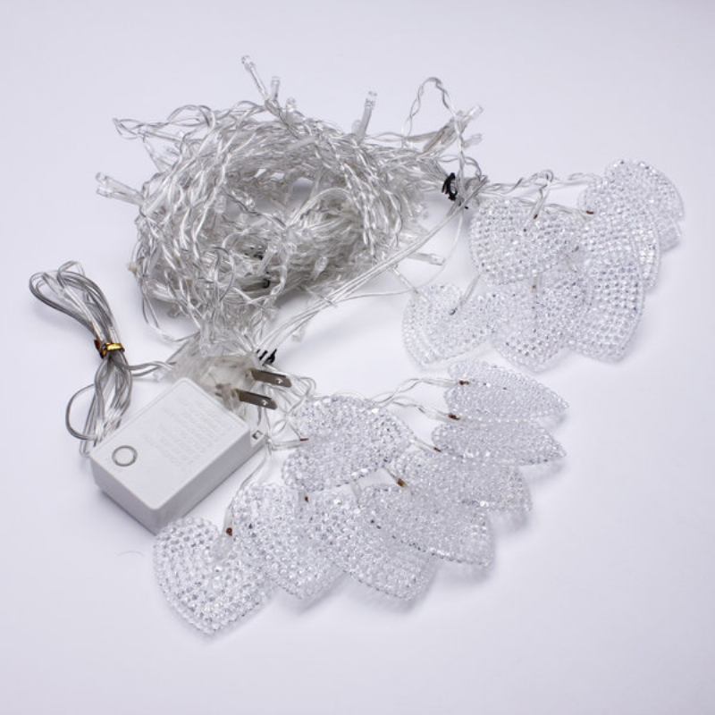 2m White 16 Hearts 104 Led String Fairy Γιορτινά Φωτιστικά Για Χριστουγεννιάτικο Φωτιστικό Τοίχου Για Πάρτι Διακόσμησης Σπιτιού