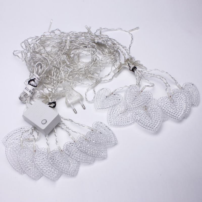 2m White 16 Hearts 104 Led String Fairy Γιορτινά Φωτιστικά Για Χριστουγεννιάτικο Φωτιστικό Τοίχου Για Πάρτι Διακόσμησης Σπιτιού