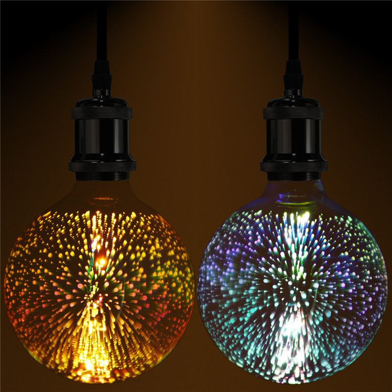 3d Fireworks E27 G125 Led Retro Edison Decor Φωτιστικό Γυάλινης Λάμπας Ac85-265v Διακόσμηση Σπιτιού Cafe