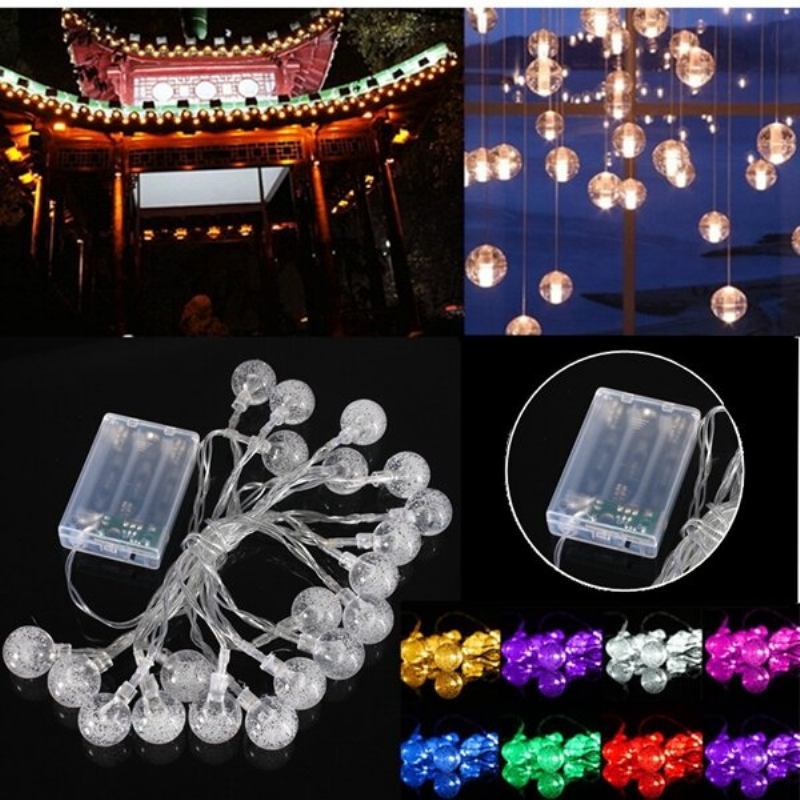 3m 20led Μπαταρία Bubble Ball Fairy String Lights Garden Party Χριστουγεννιάτικη Διακόσμηση Σπιτιού