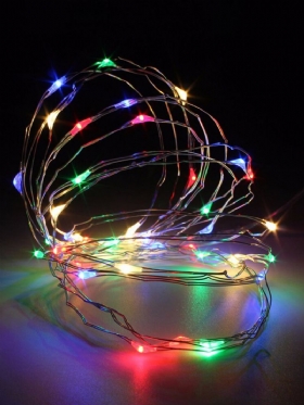 3m 4.5v 30 Led Με Μπαταρία Ασημί Σύρμα Mini Fairy String Light Πολύχρωμο Χριστουγεννιάτικο Ντεκόρ