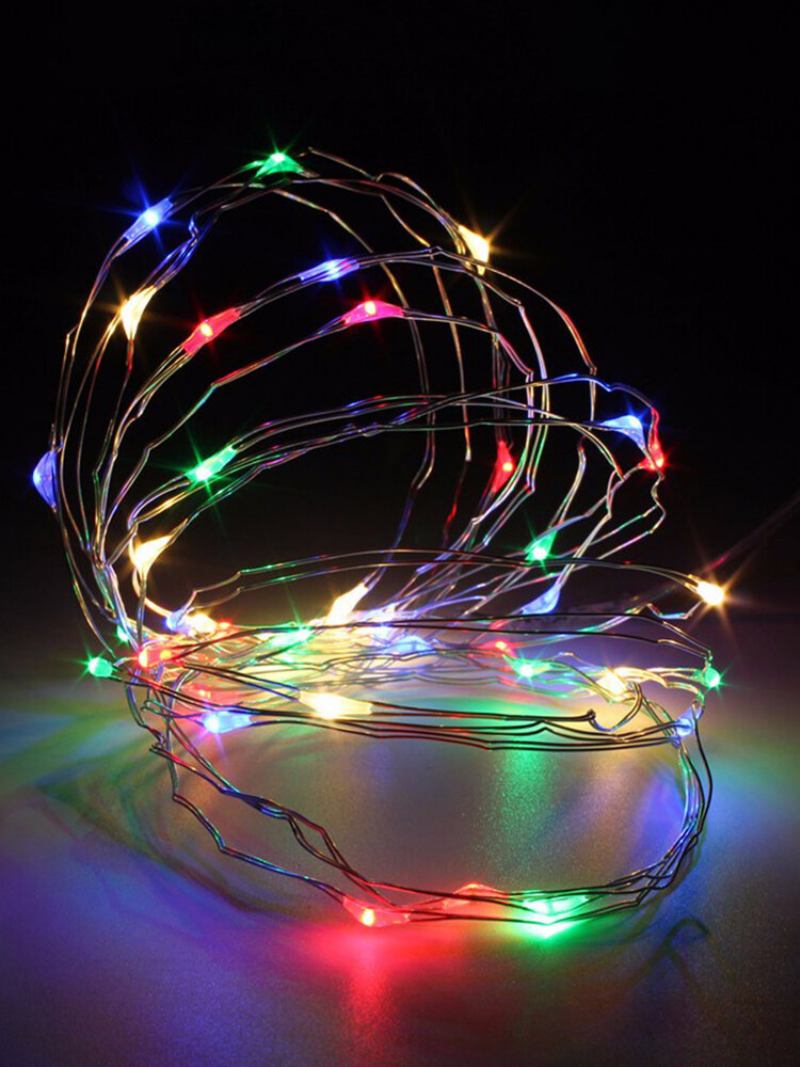 3m 4.5v 30 Led Με Μπαταρία Ασημί Σύρμα Mini Fairy String Light Πολύχρωμο Χριστουγεννιάτικο Ντεκόρ