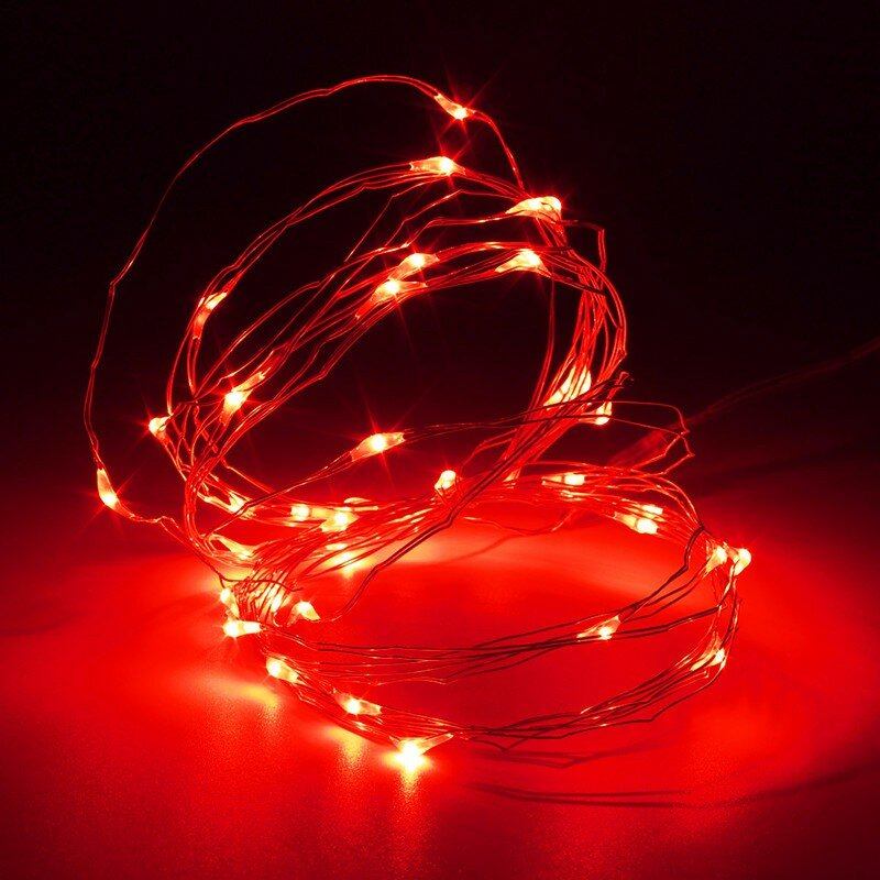 3m 4.5v 30 Led Με Μπαταρία Ασημί Σύρμα Mini Fairy String Light Πολύχρωμο Χριστουγεννιάτικο Ντεκόρ