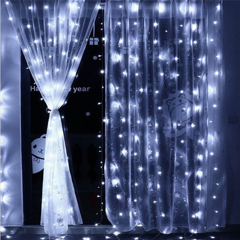 3mx3m Led Solar Powered Fairy String Light Curtain Xmas Party Outdoor