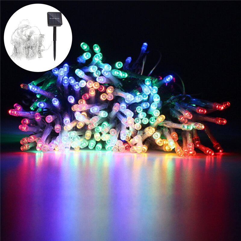 3mx3m Led Solar Powered Fairy String Light Curtain Xmas Party Outdoor