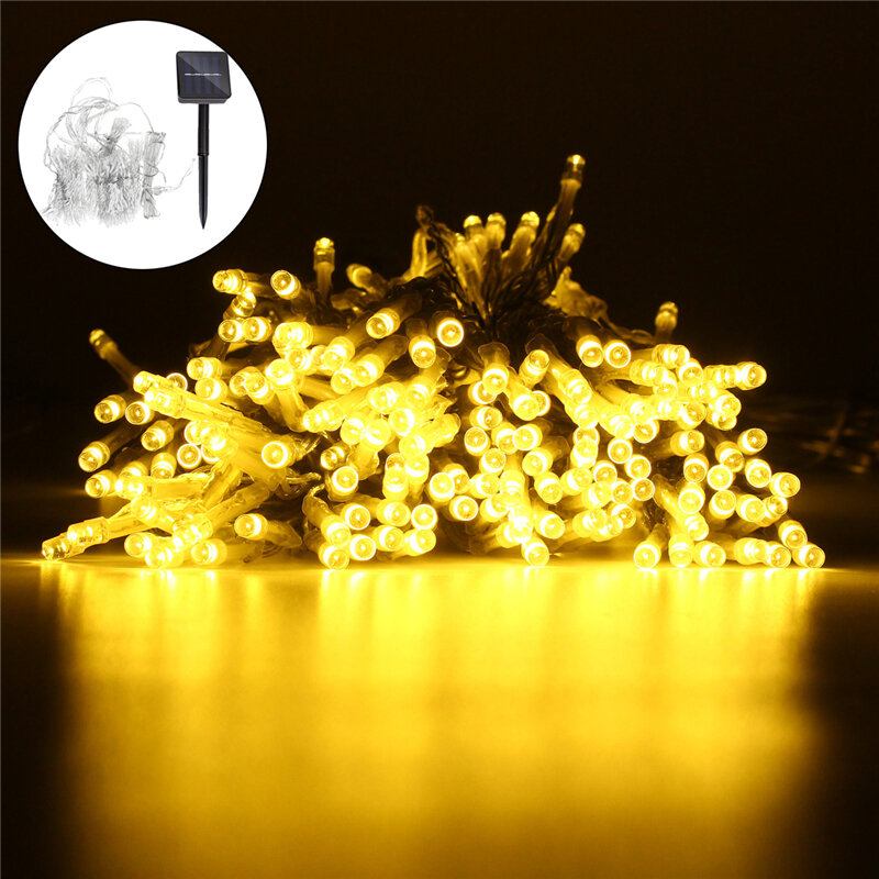 3mx3m Led Solar Powered Fairy String Light Curtain Xmas Party Outdoor