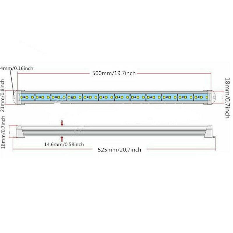 50cm 9w 5630 36 Smd Led Αδιάβροχη Άκαμπτη Ταινία Φωτιστικό Ντουλάπι Με Κάλυμμα Dc12v