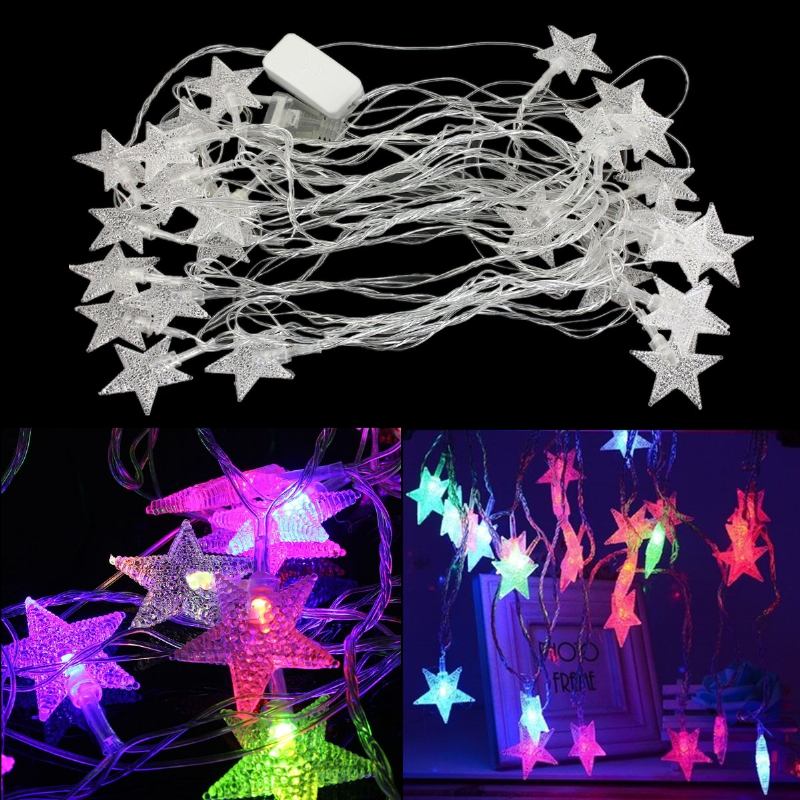 5m 28 Led Pentagram String Fairy Light Πολύχρωμο Γαμήλιο Διακόσμηση Σπιτιού 220v