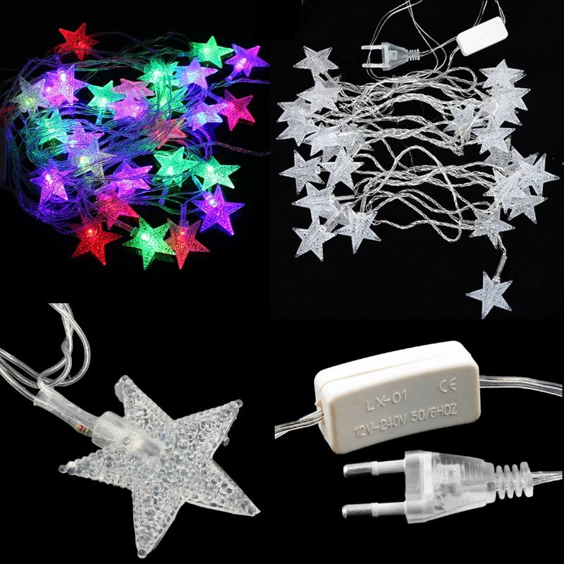 5m 28 Led Pentagram String Fairy Light Πολύχρωμο Γαμήλιο Διακόσμηση Σπιτιού 220v