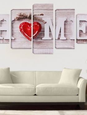 5pcs Love Home Ζωγραφική Σε Καμβά Τοίχου Υπνοδωμάτιο Σαλόνι Διακόσμηση Σπιτιού Χωρίς Πλαίσιο