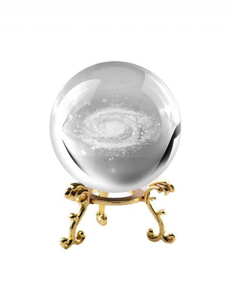 6cm Χαραγμένο Με Λέιζερ 3d Galaxy Crystal Ball Quartz Glass Home Αξεσουάρ Αστρονομία Μινιατούρες Δώρα