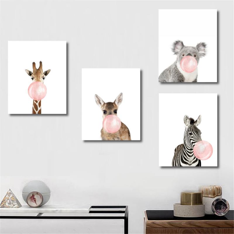 Aussie Style Funny Koala Bear Zebra Canvas Poster Νηπιαγωγείο Τέχνη Τοίχου Εκτύπωση Διακόσμηση Βρεφικού Δωματίου