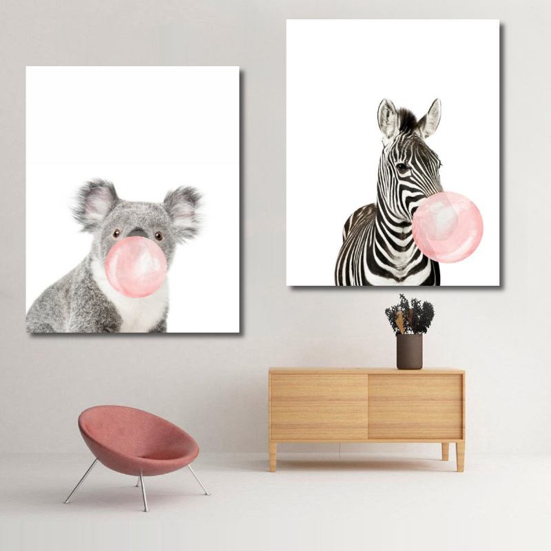 Aussie Style Funny Koala Bear Zebra Canvas Poster Νηπιαγωγείο Τέχνη Τοίχου Εκτύπωση Διακόσμηση Βρεφικού Δωματίου