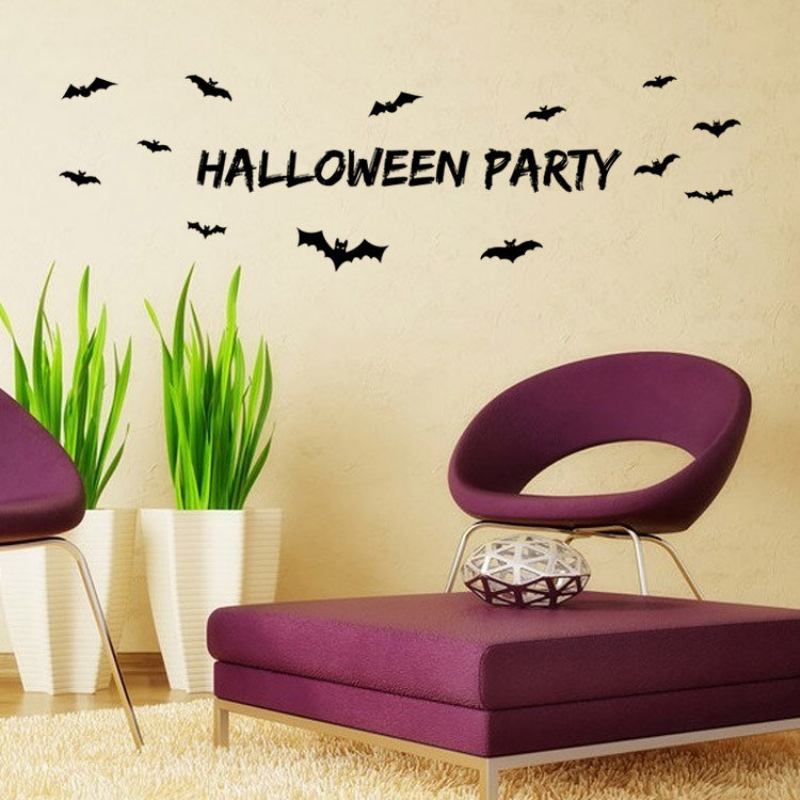 Αυτοκόλλητο Miico Halloween Party Αφαιρούμενο Τοίχου Διακοσμήσεις Δωματίων