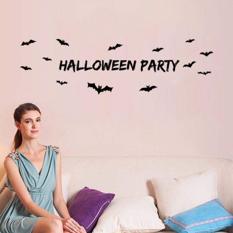 Αυτοκόλλητο Miico Halloween Party Αφαιρούμενο Τοίχου Διακοσμήσεις Δωματίων