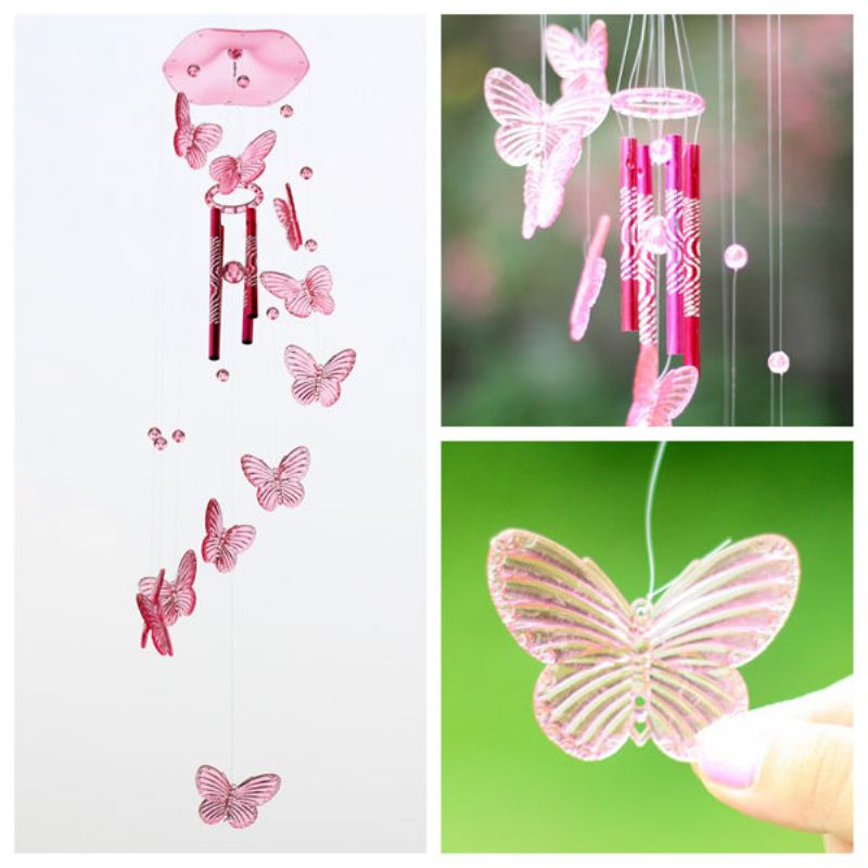 Butterfly Acrylic Wind Chime Campanula Sound Μουσικό Όργανο Outdoor Indoor Garden Ήχος