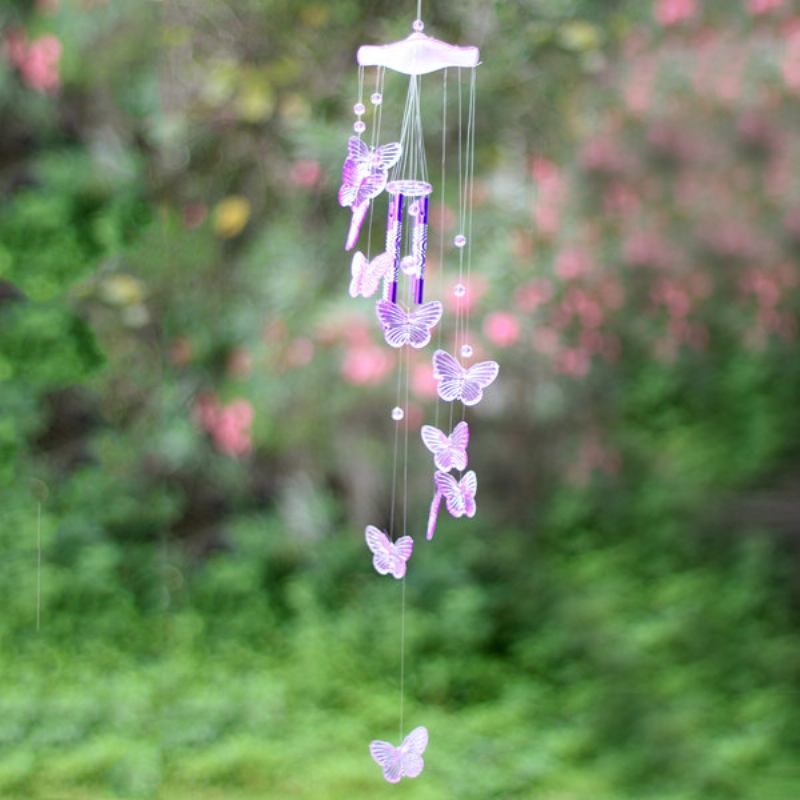 Butterfly Acrylic Wind Chime Campanula Sound Μουσικό Όργανο Outdoor Indoor Garden Ήχος